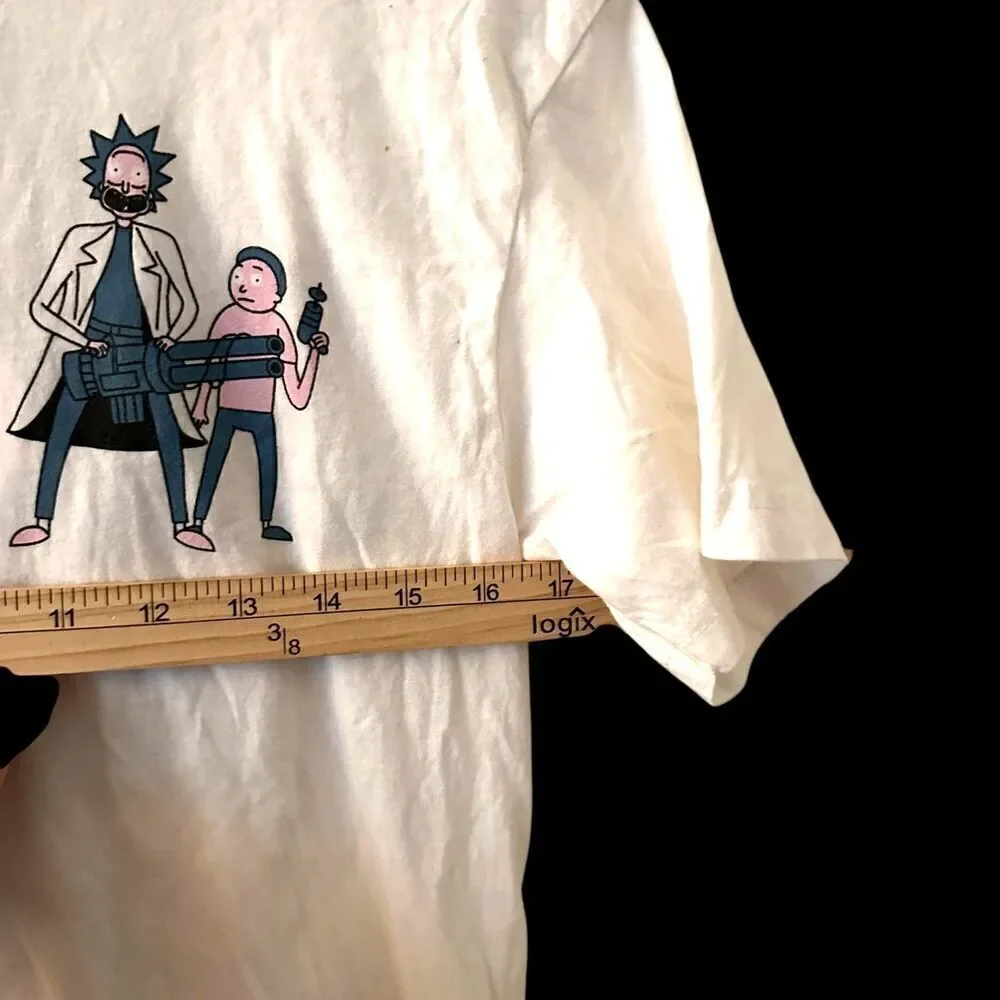 Rick and Morty‎ Adult Swim Short Sleeve White Cotton T-Shirt Graphics Size S